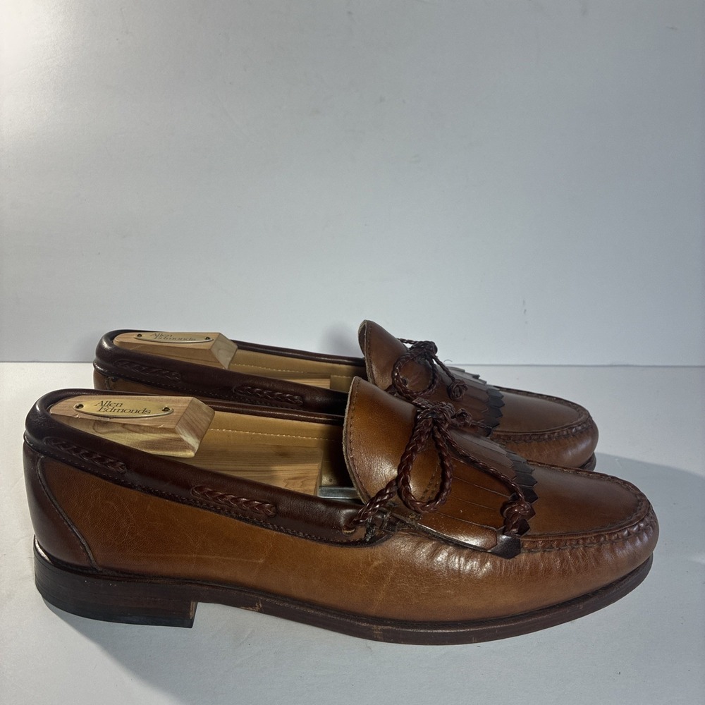 Allen Edmonds Woodstock Kiltie Slip On Loafer Brown Dress Shoes Size 8.5C USA